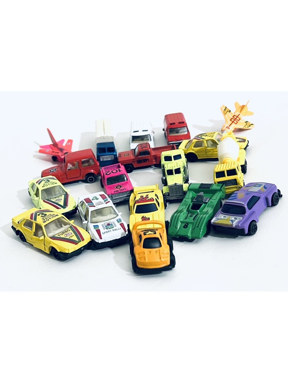 Vintage Mini Diecast Toy Vehicles Lot 19 Cars Trucks Planes Fire Rescue